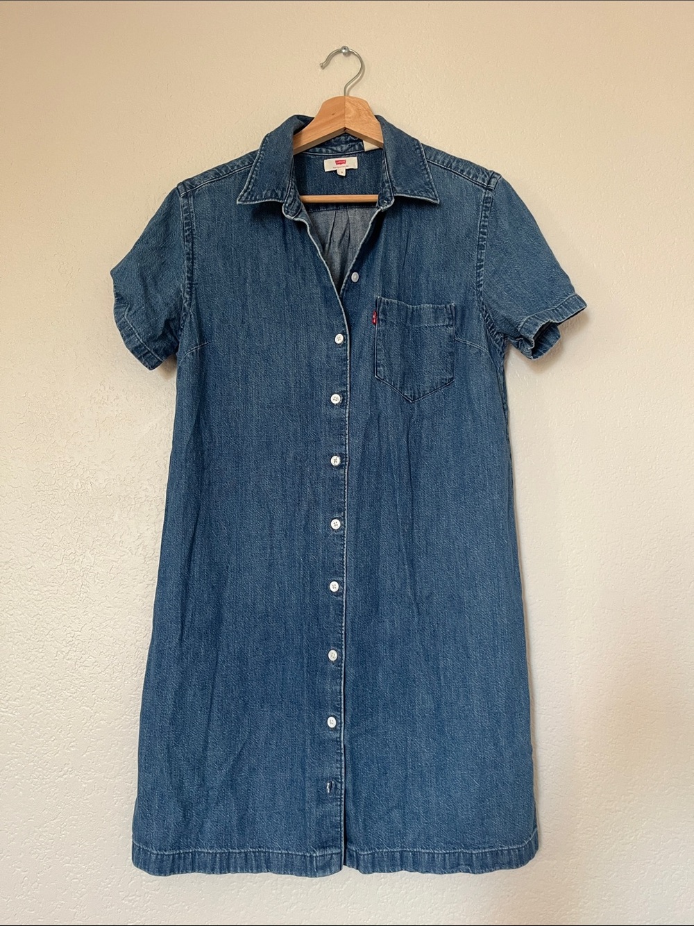 Levi's Dark Blue Denim Mini Shirt Dress
